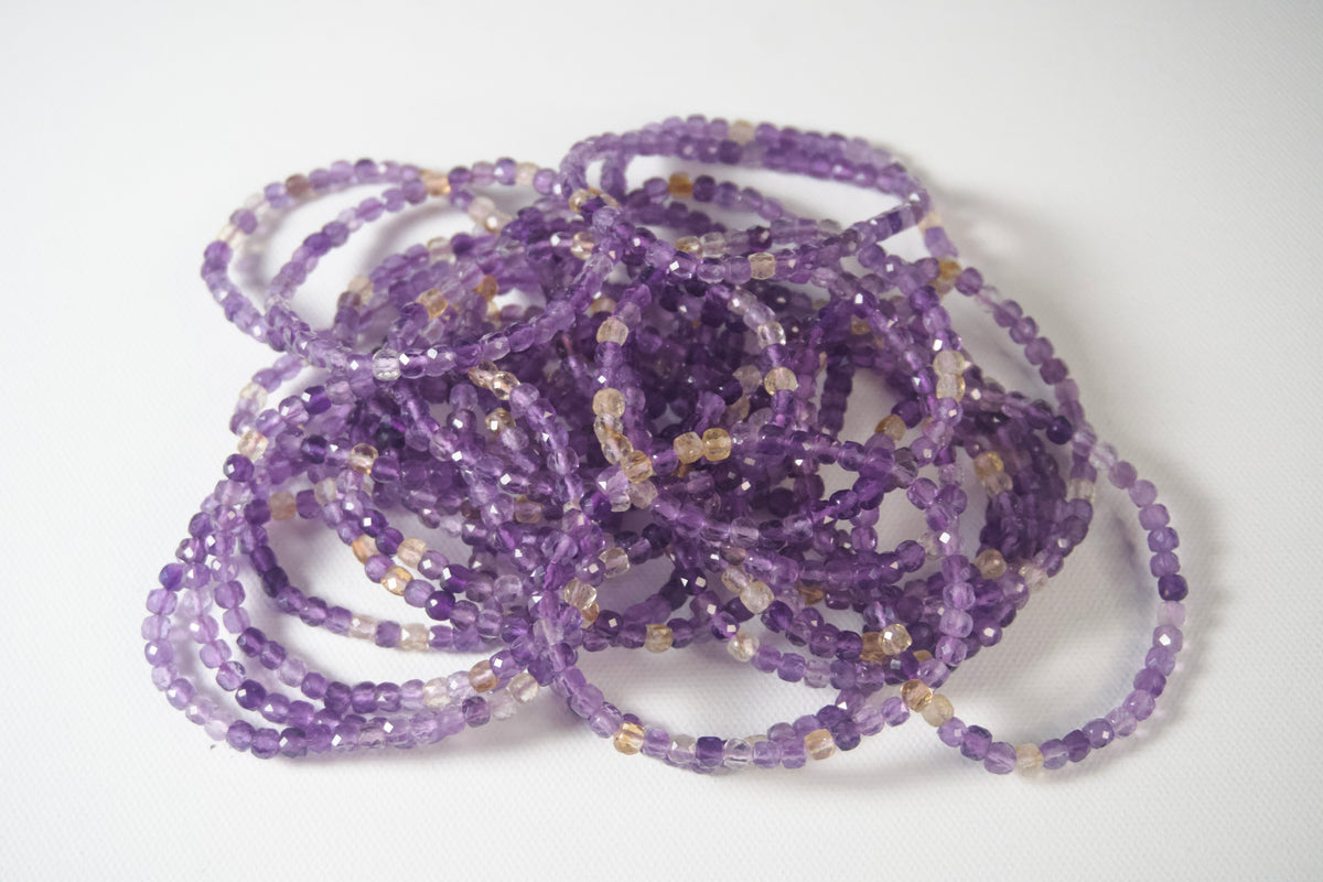 100% Natural Ametrine Faceted Stretch Bracelet