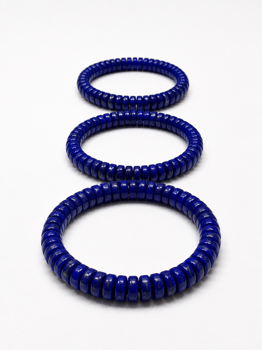 100% Natural Lapis Lazuli Bracelet | Genuine Blue Gemstone Stretch Bracelet