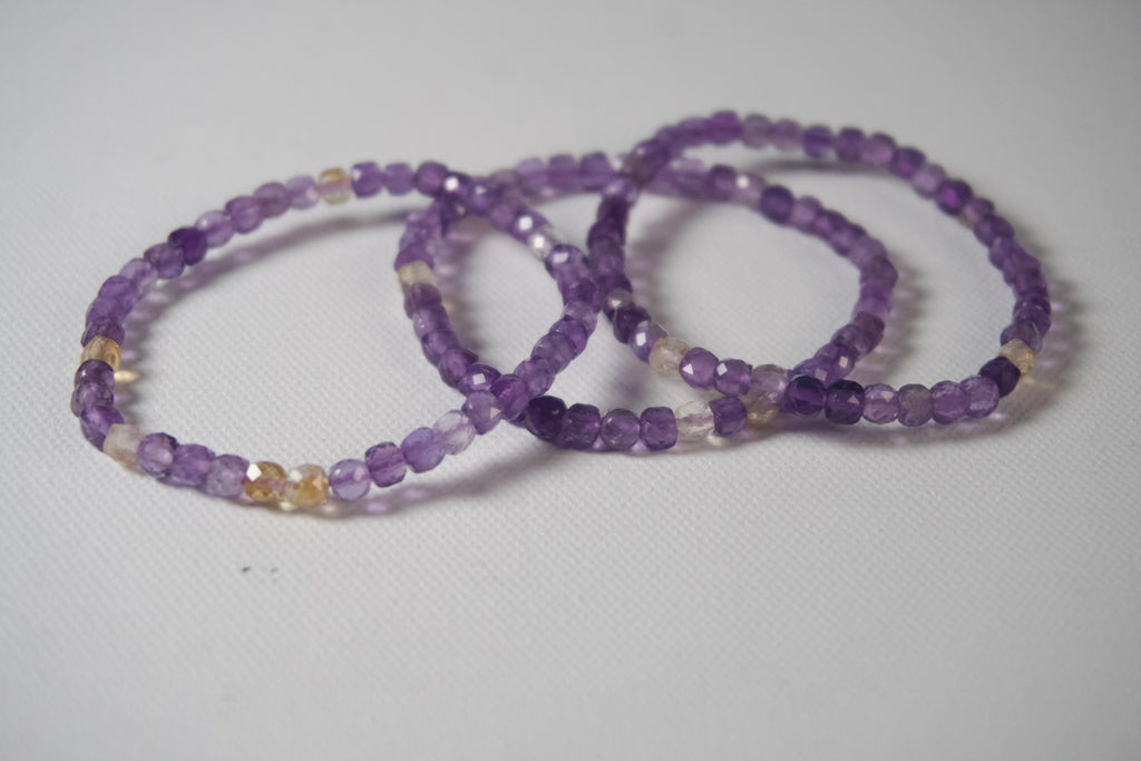 100% Natural Ametrine Faceted Stretch Bracelet