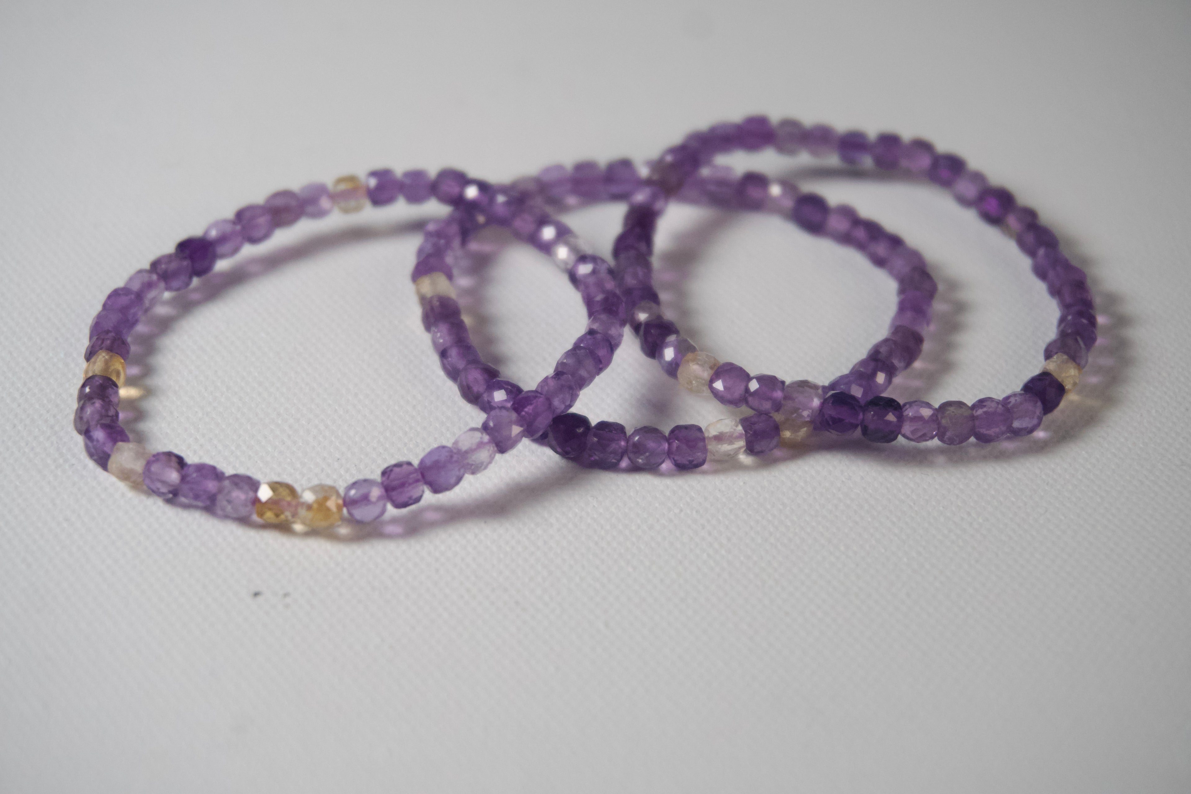 100% Natural Ametrine Faceted Stretch Bracelet