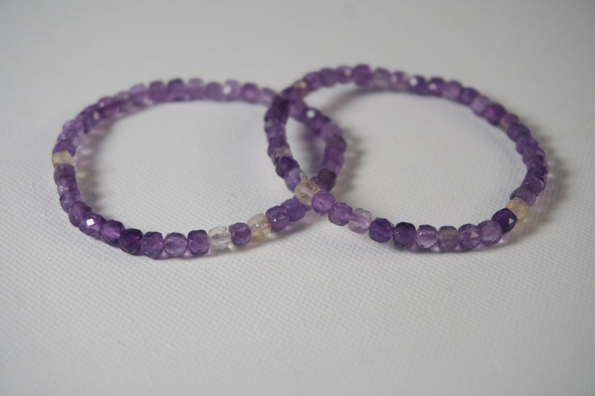 100% Natural Ametrine Faceted Stretch Bracelet