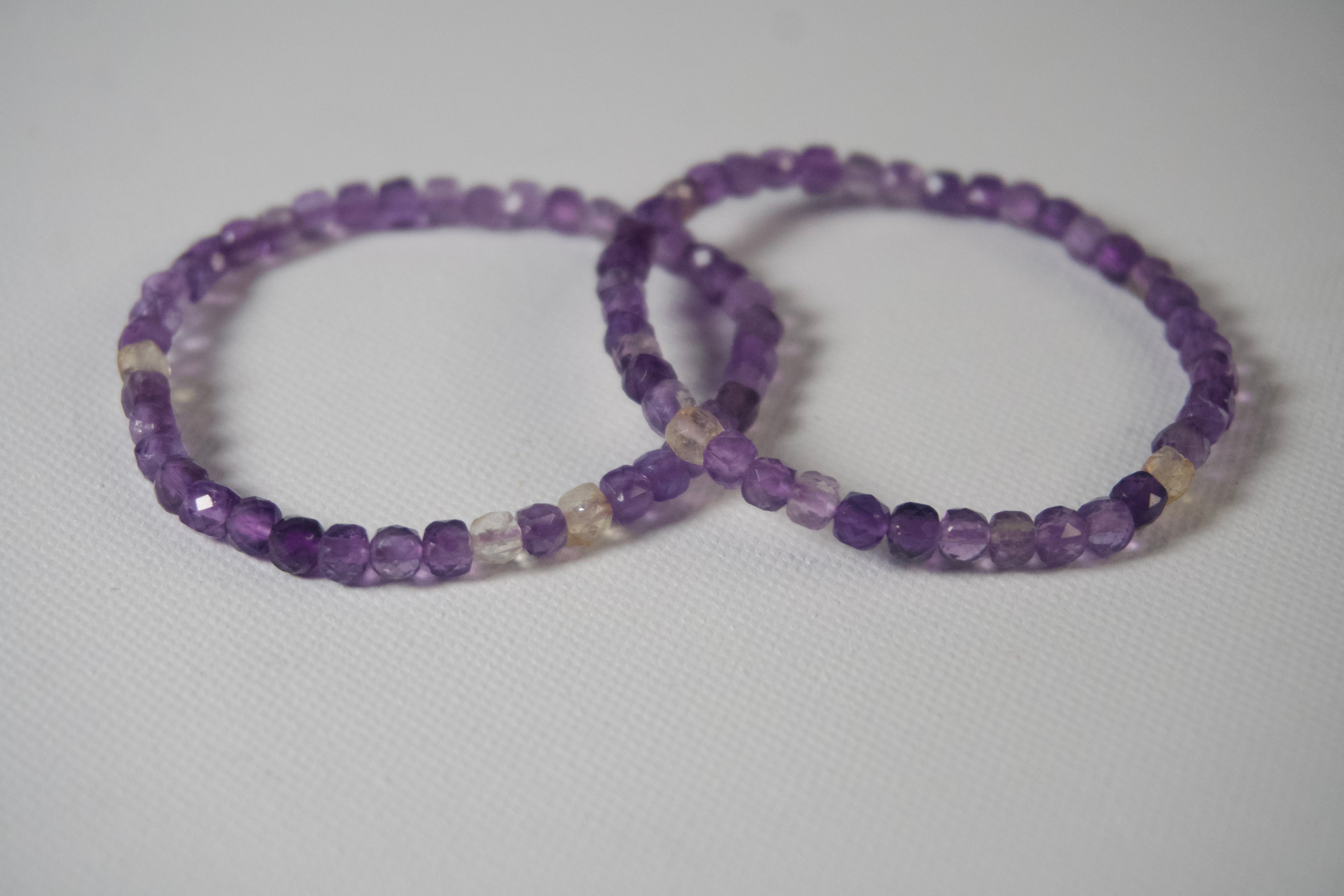 100% Natural Ametrine Faceted Stretch Bracelet