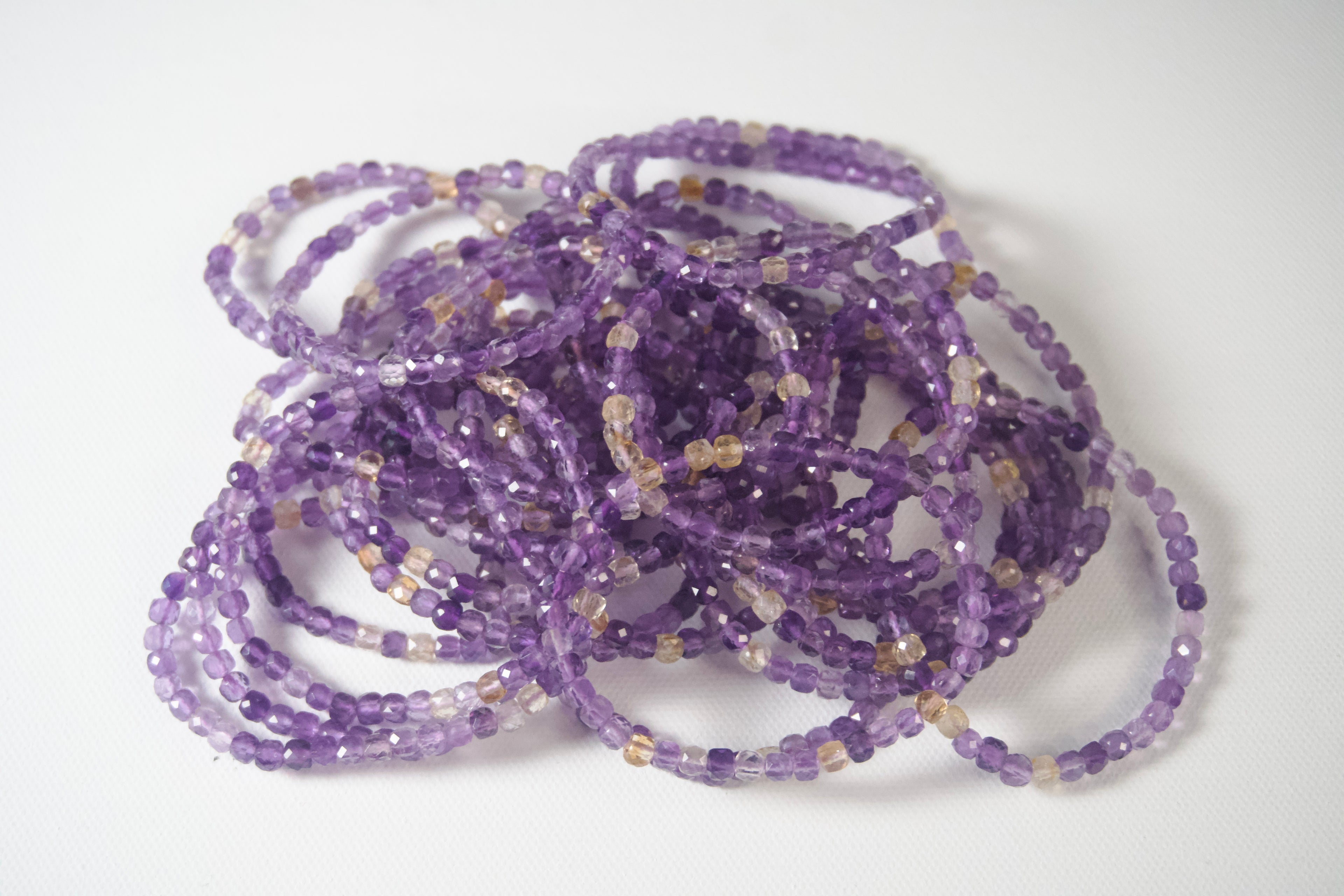 100% Natural Ametrine Faceted Stretch Bracelet