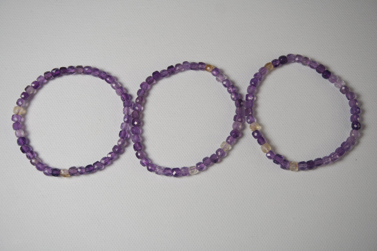 100% Natural Ametrine Faceted Stretch Bracelet