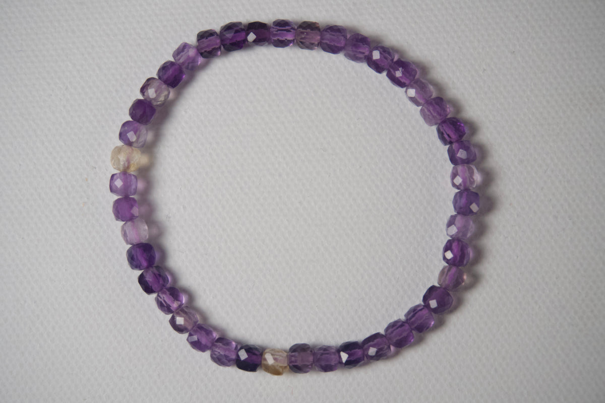 100% Natural Ametrine Faceted Stretch Bracelet