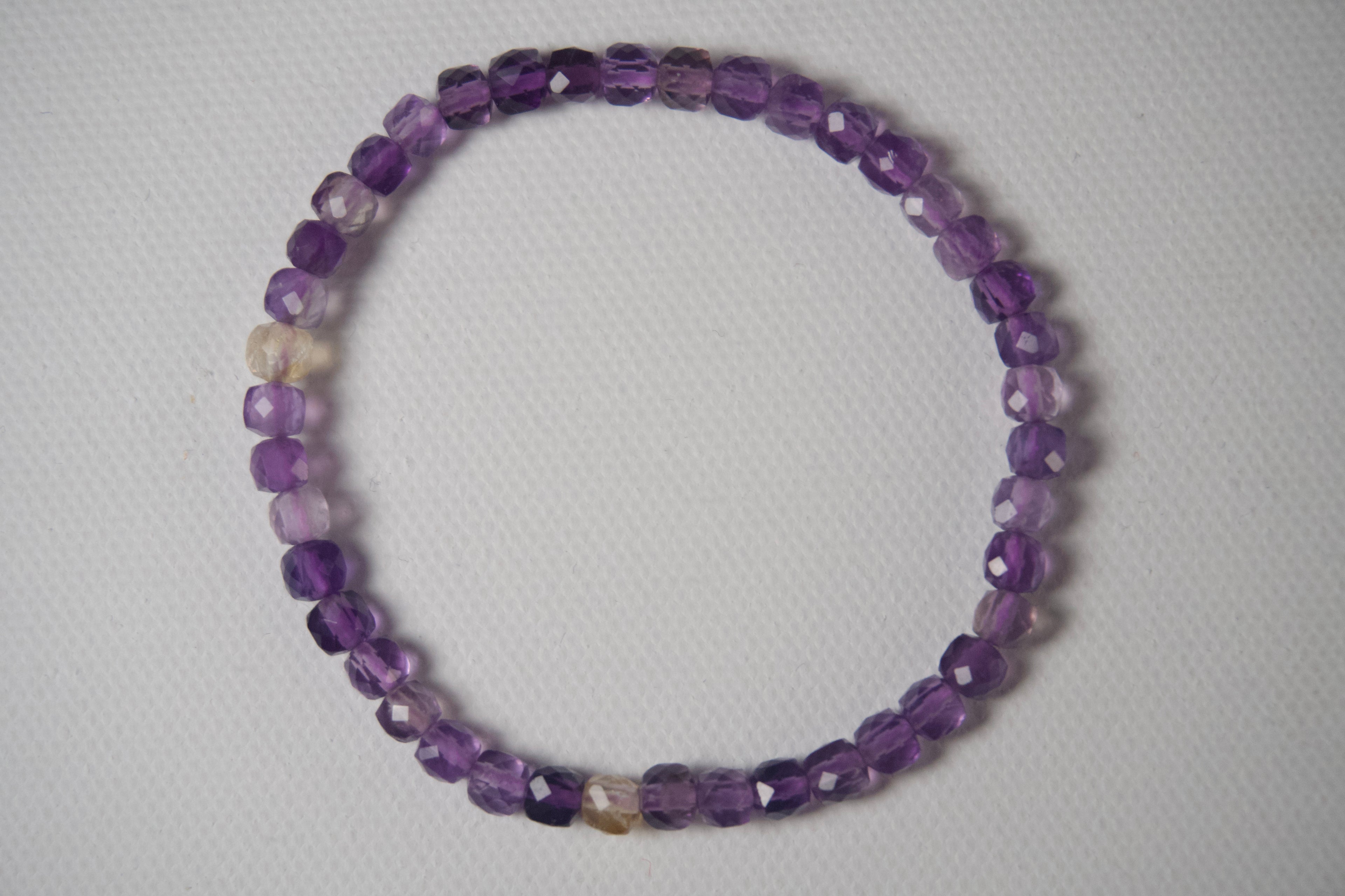 100% Natural Ametrine Faceted Stretch Bracelet