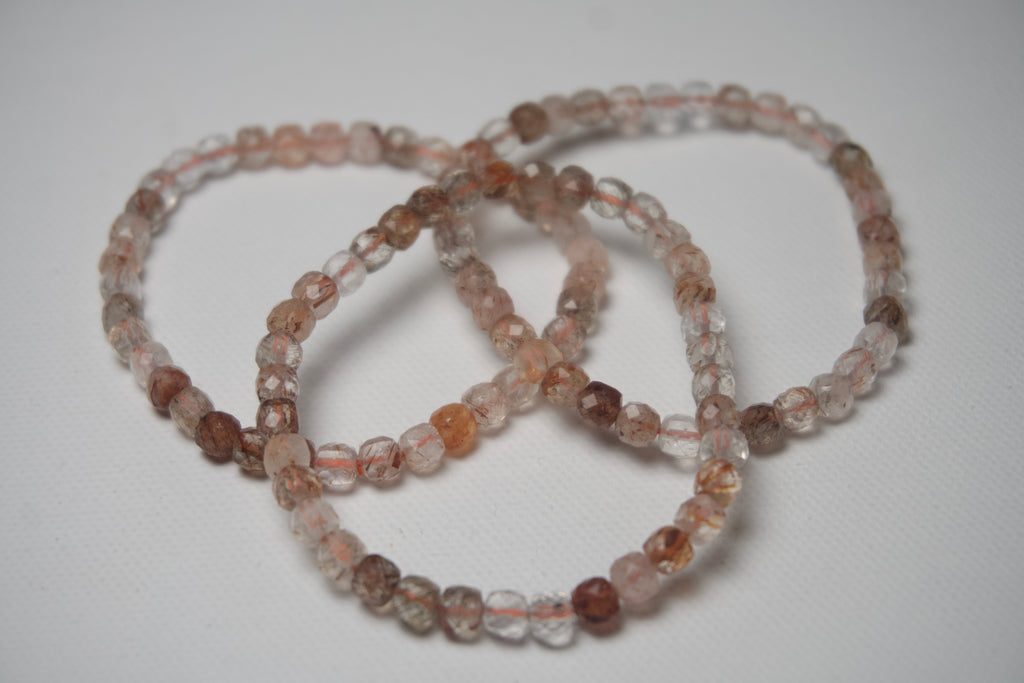 100% Natural Super Seven Faceted Gemstone Bracelet