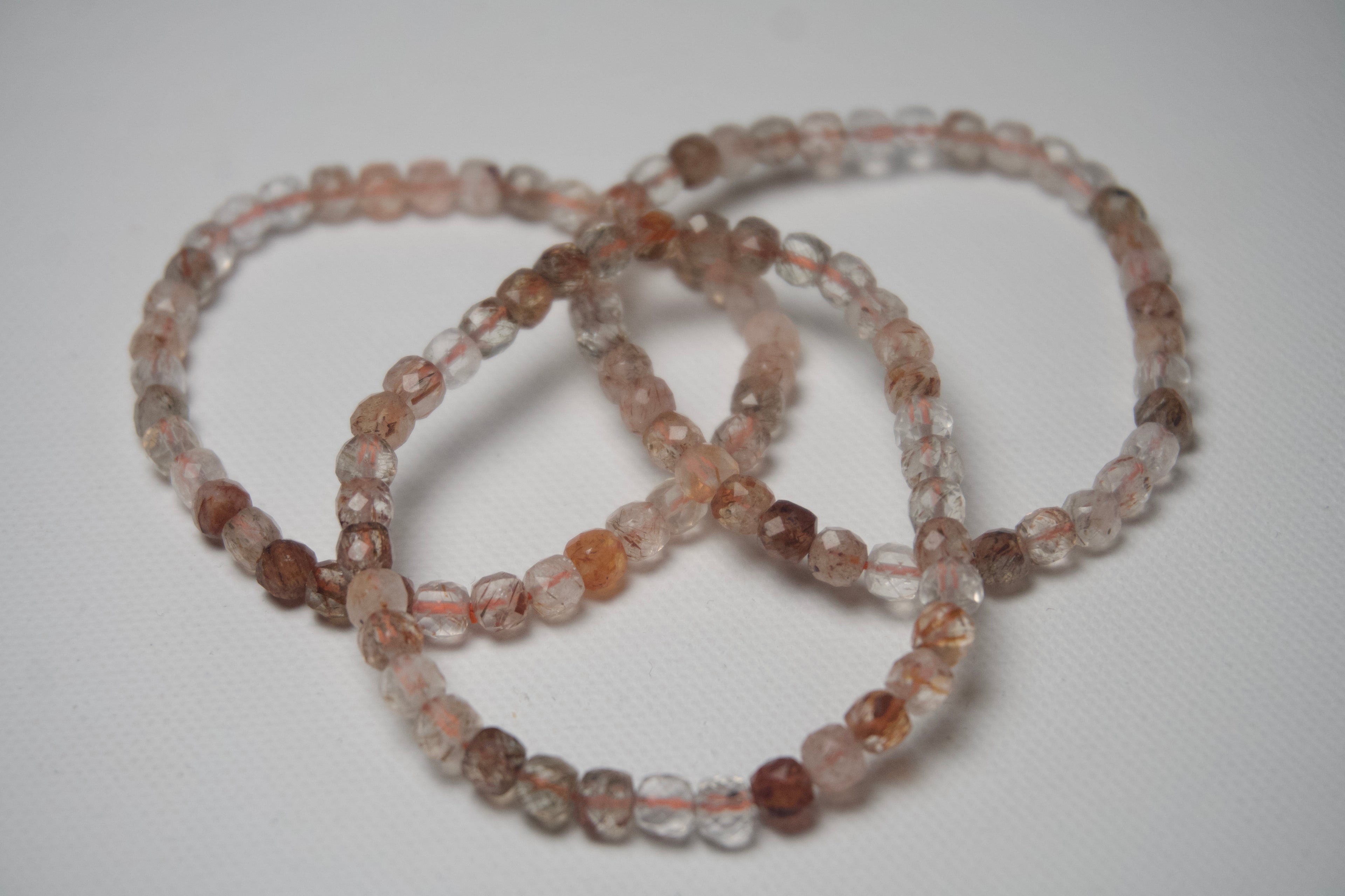 100% Natural Super Seven Faceted Gemstone Bracelet