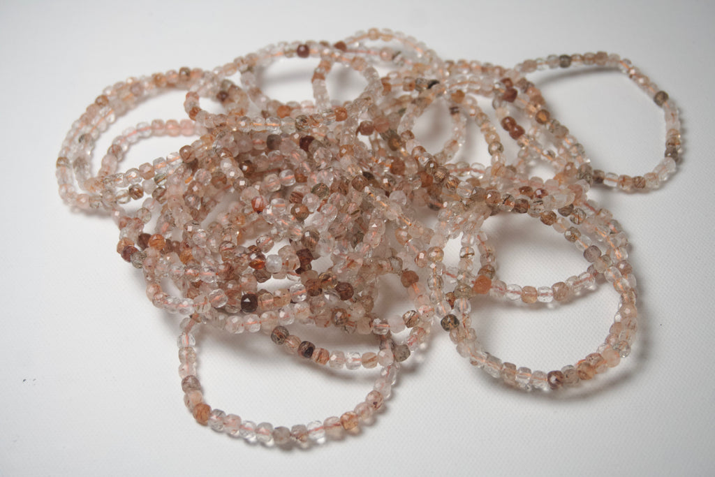 100% Natural Super Seven Faceted Gemstone Bracelet