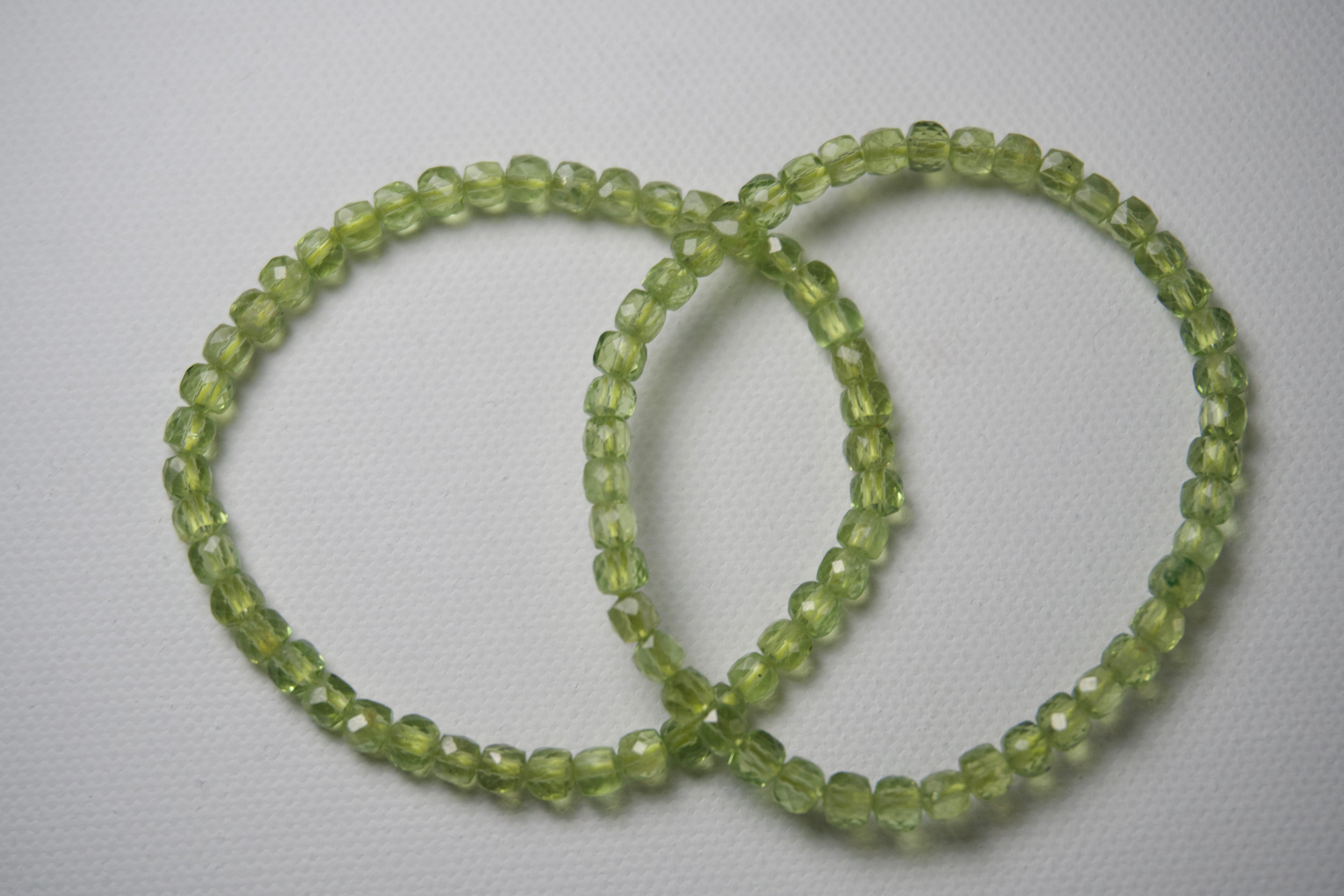 100% Natural Peridot Faceted Gemstone Bracelet