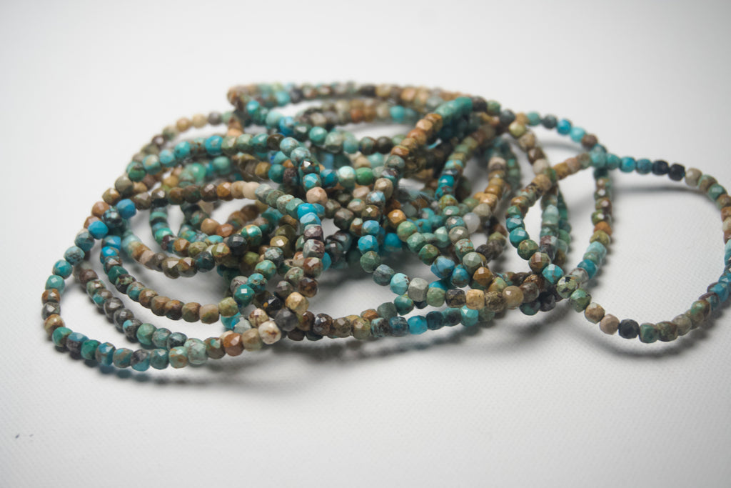 100% Natural Turquoise Faceted Stretch Bracelet
