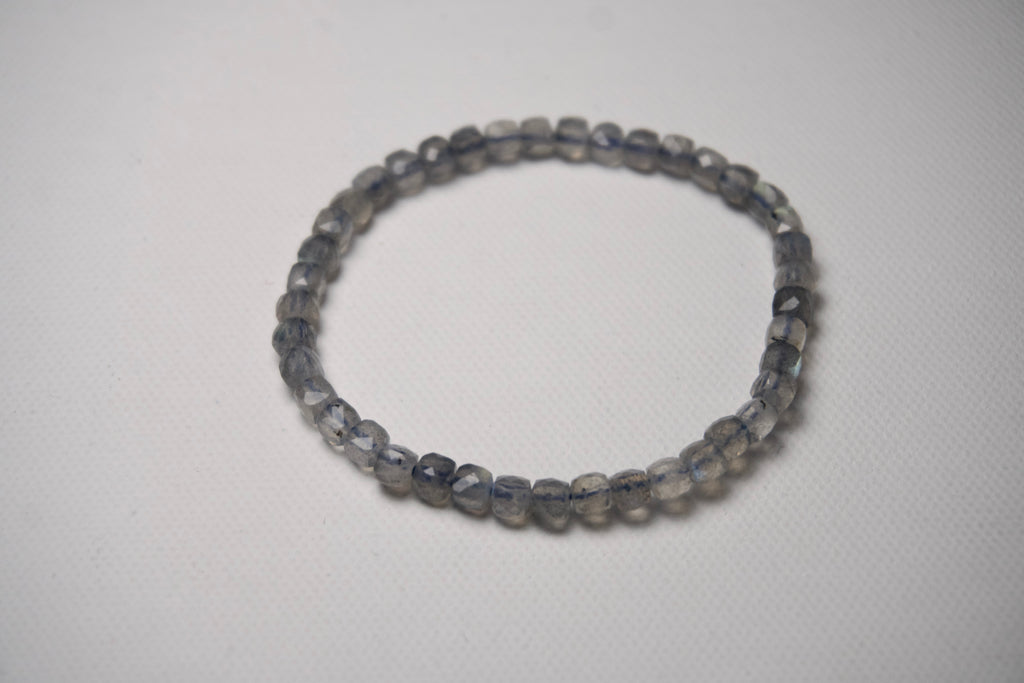 100% Natural Moonstone Faceted Stretch Bracelet