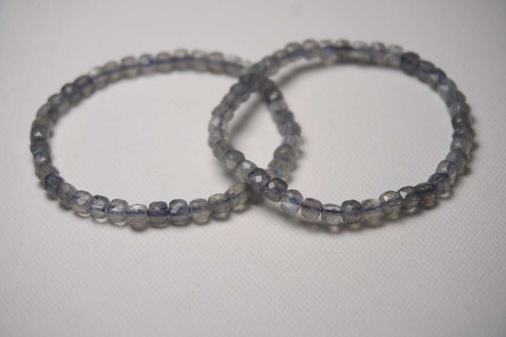100% Natural Moonstone Faceted Stretch Bracelet