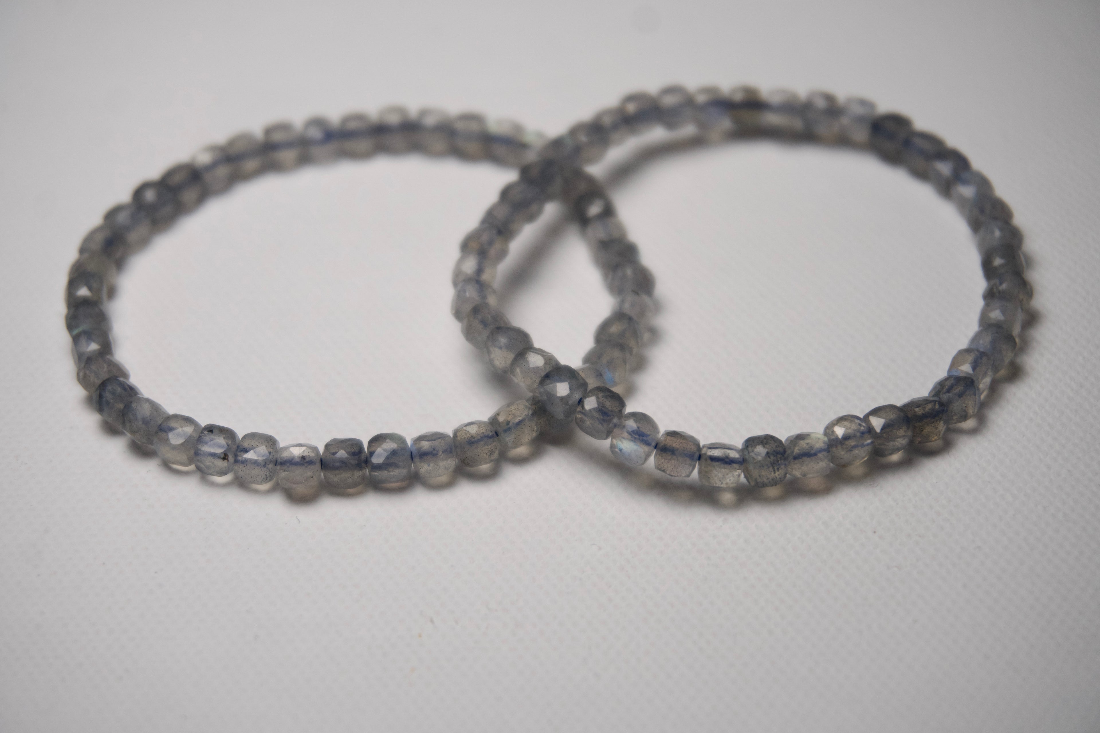 100% Natural Moonstone Faceted Stretch Bracelet