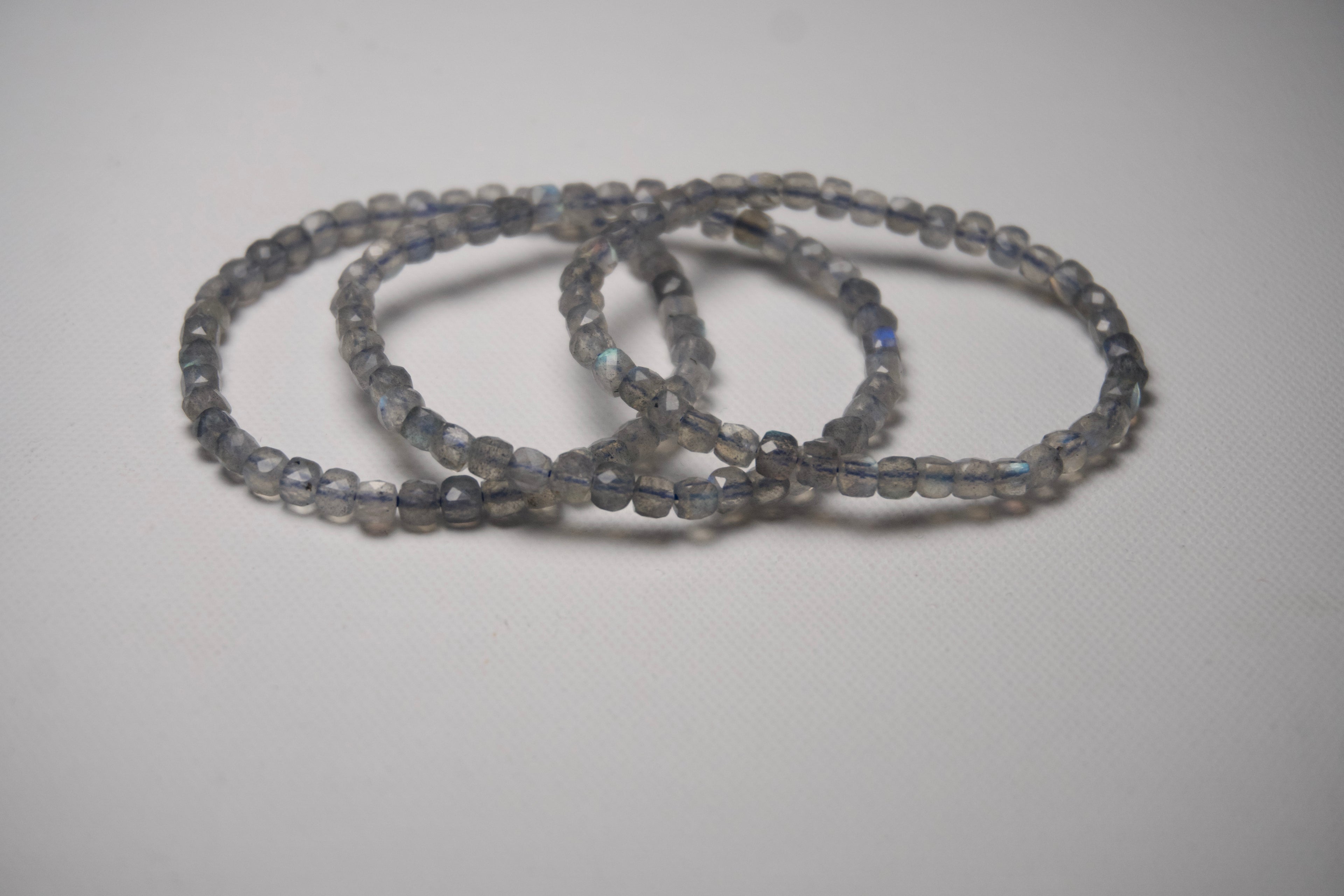100% Natural Moonstone Faceted Stretch Bracelet