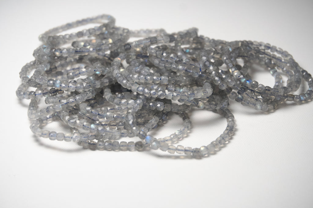 100% Natural Moonstone Faceted Stretch Bracelet