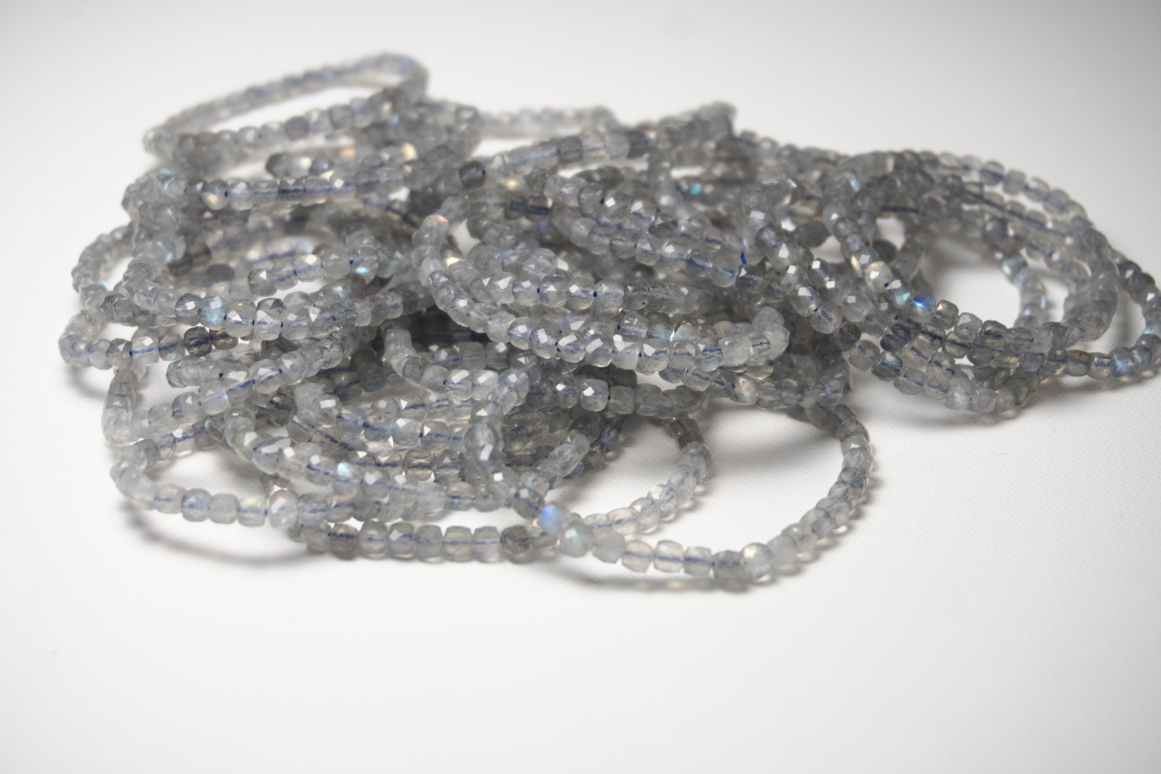 100% Natural Moonstone Faceted Stretch Bracelet