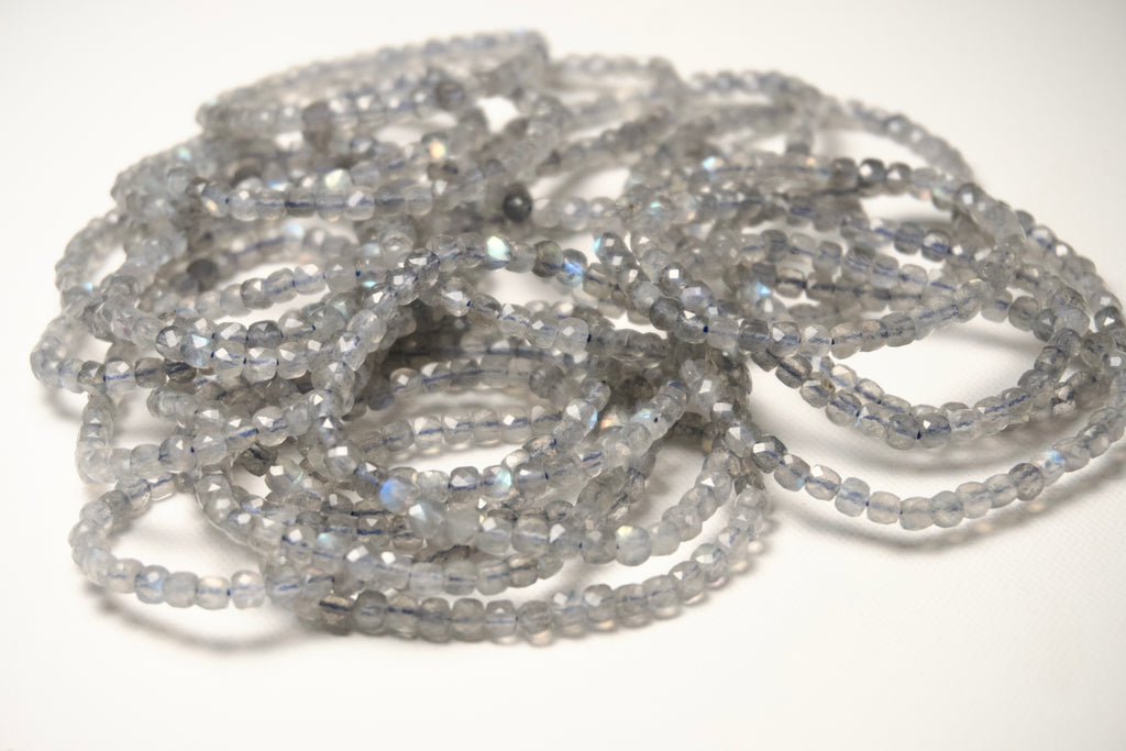 100% Natural Moonstone Faceted Stretch Bracelet