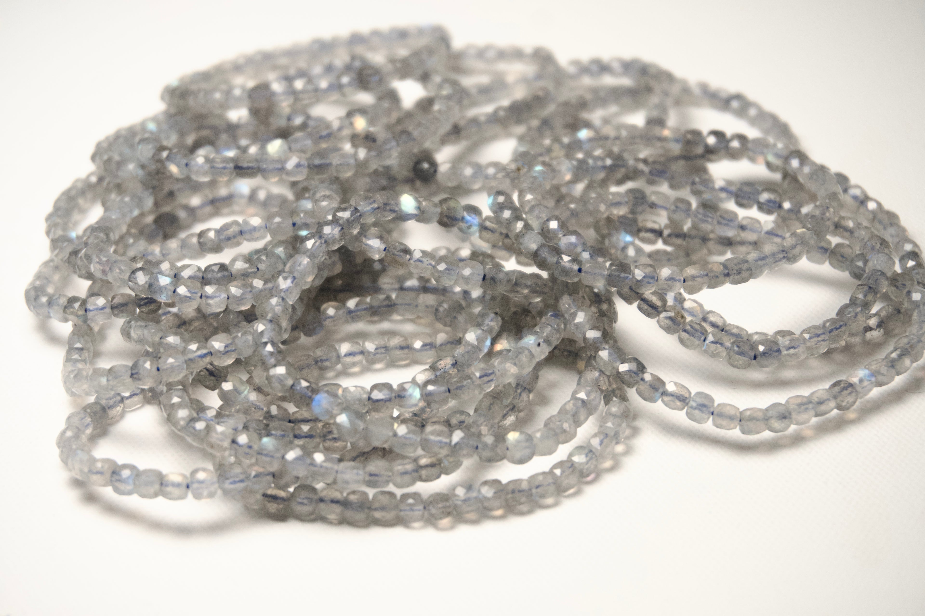 100% Natural Moonstone Faceted Stretch Bracelet