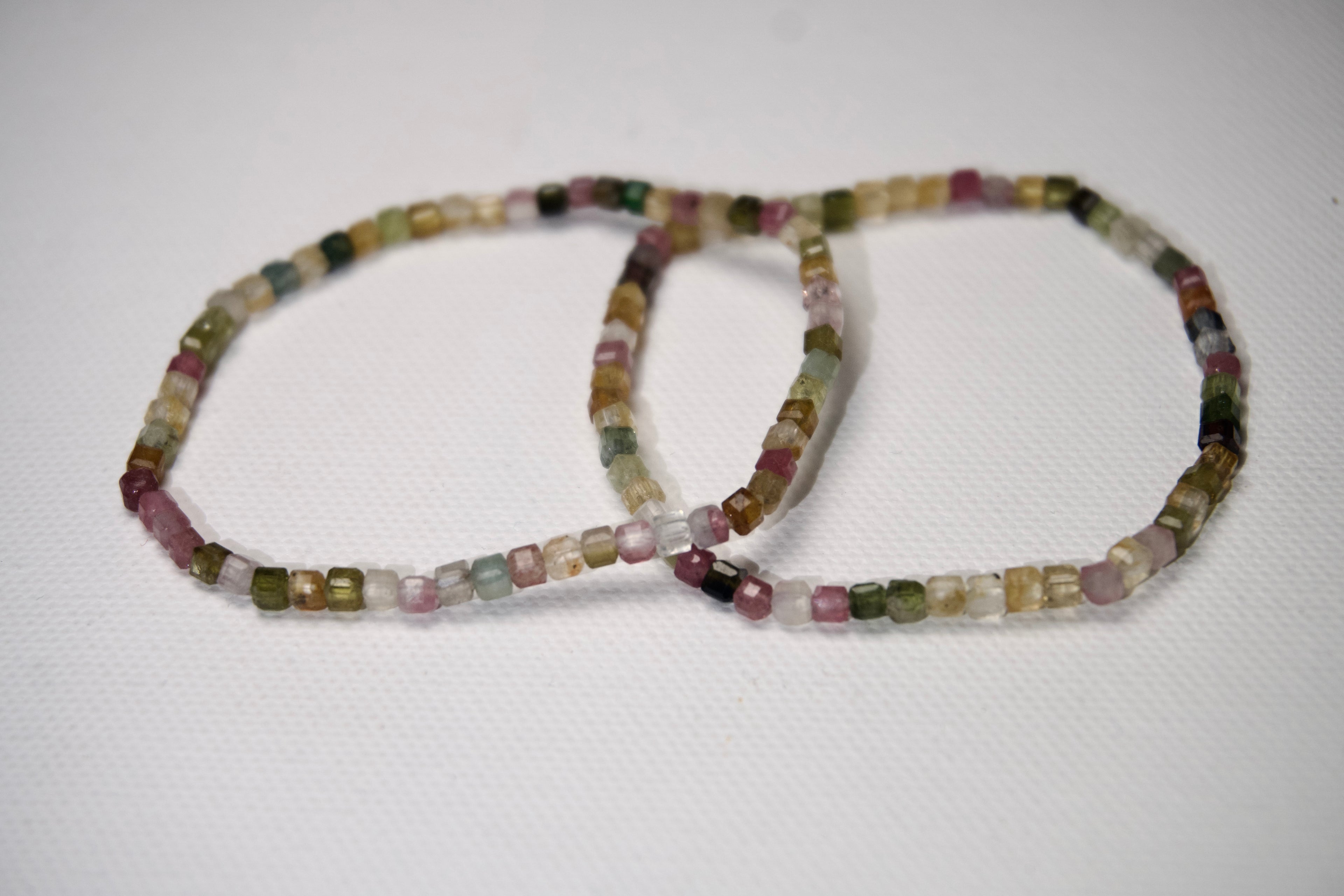100% Natural Multi-Color Tourmaline Faceted Stretch Bracelet