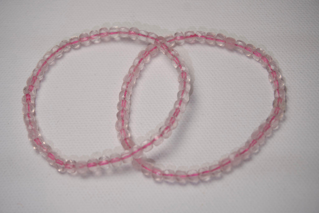 100% Natural Clear Quartz Crystal Faceted Stretch Bracelet