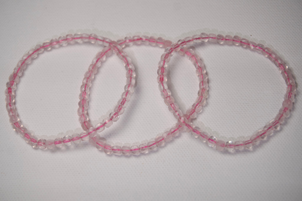 100% Natural Clear Quartz Crystal Faceted Stretch Bracelet