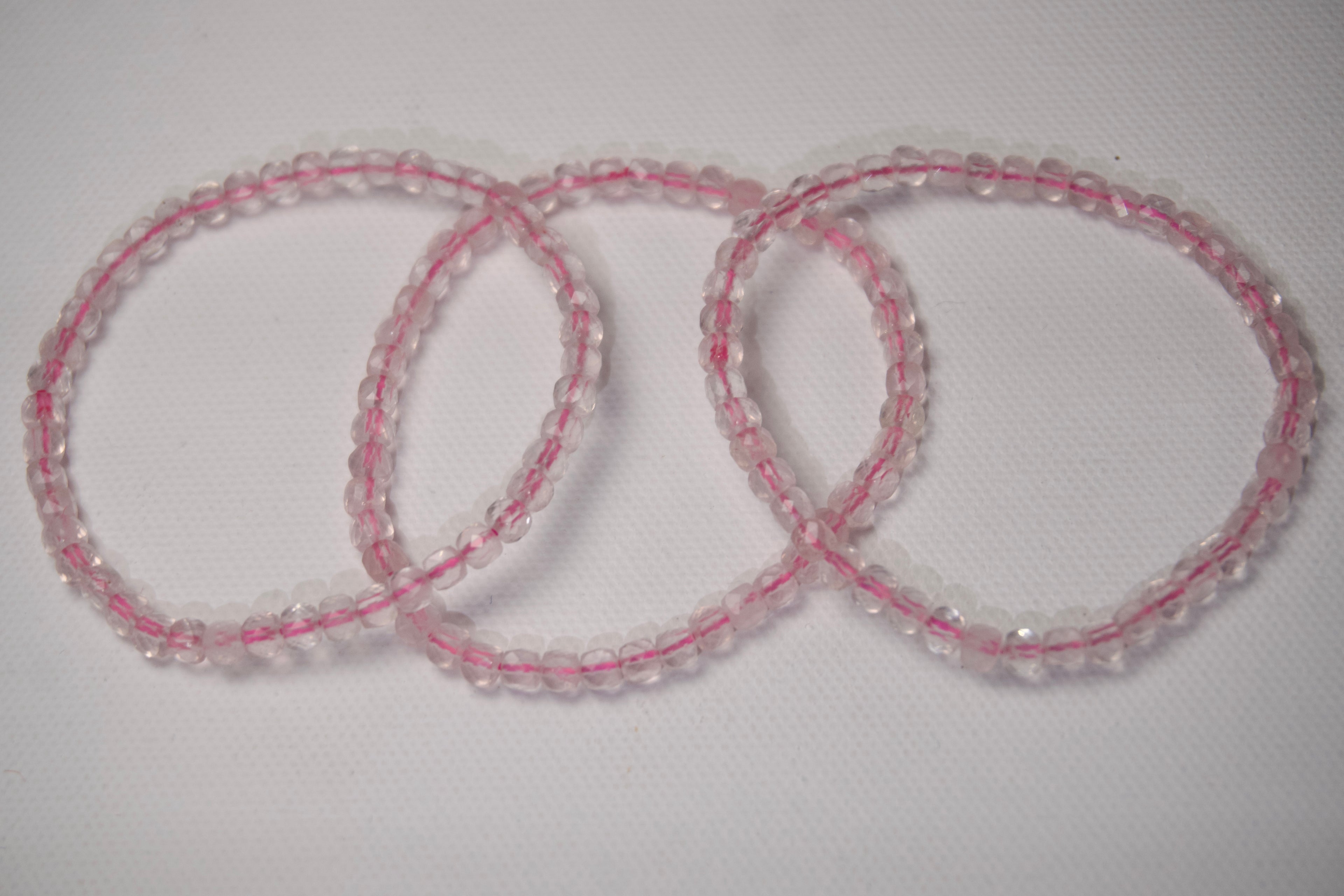 100% Natural Clear Quartz Crystal Faceted Stretch Bracelet