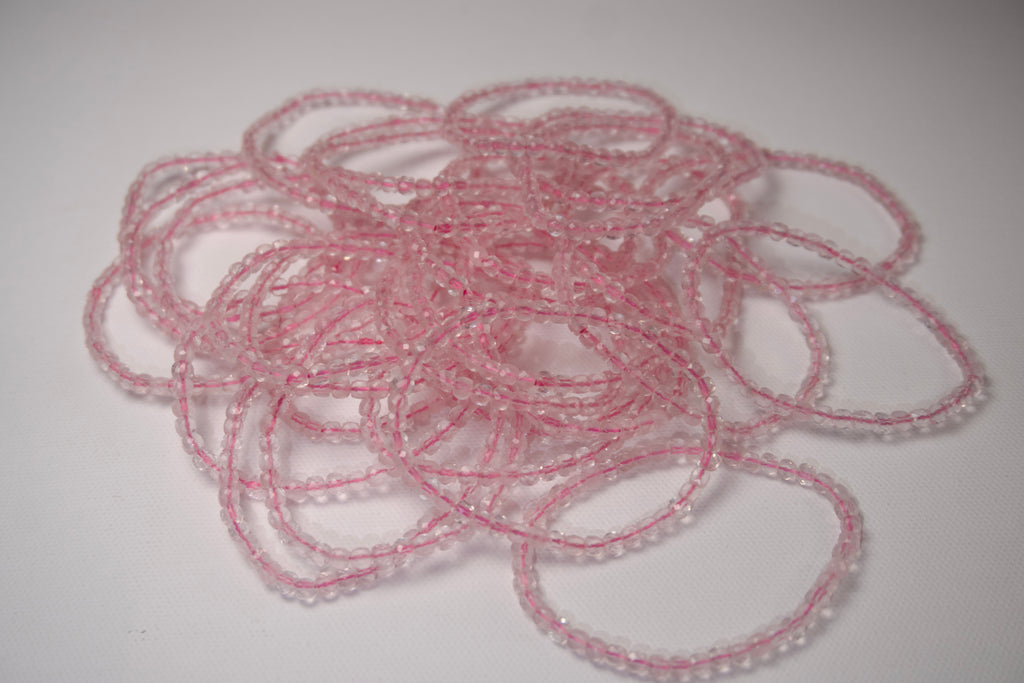 100% Natural Clear Quartz Crystal Faceted Stretch Bracelet