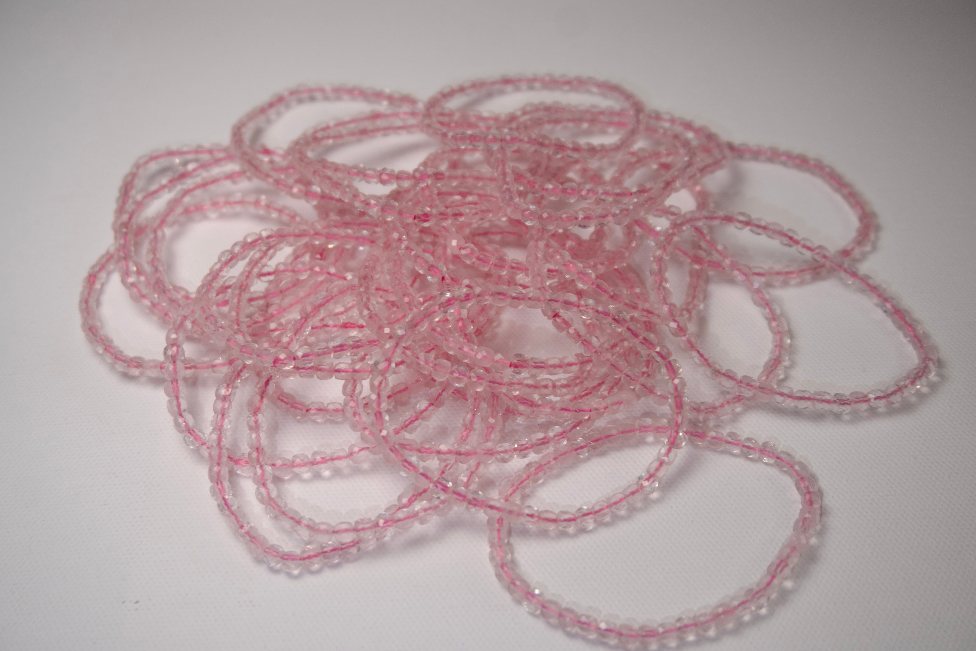 100% Natural Clear Quartz Crystal Faceted Stretch Bracelet