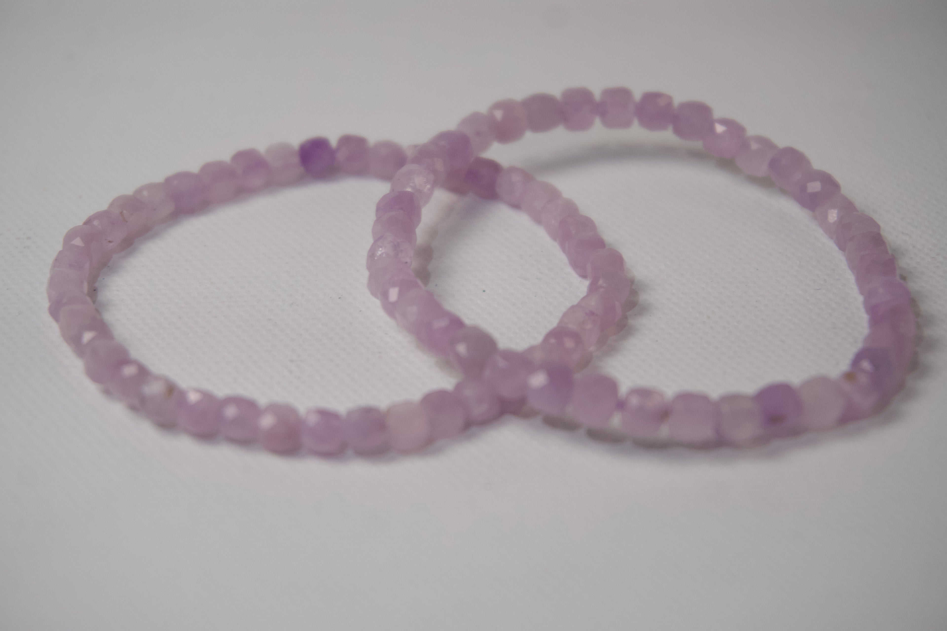 100% Natural Kunzite Faceted Gemstone Stretch Bracelet | Handmade Genuine Pink Crystal Beaded Bracelet