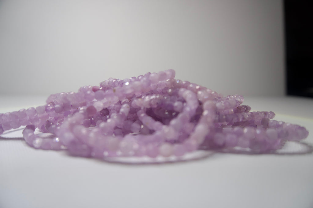 100% Natural Kunzite Faceted Gemstone Stretch Bracelet | Handmade Genuine Pink Crystal Beaded Bracelet