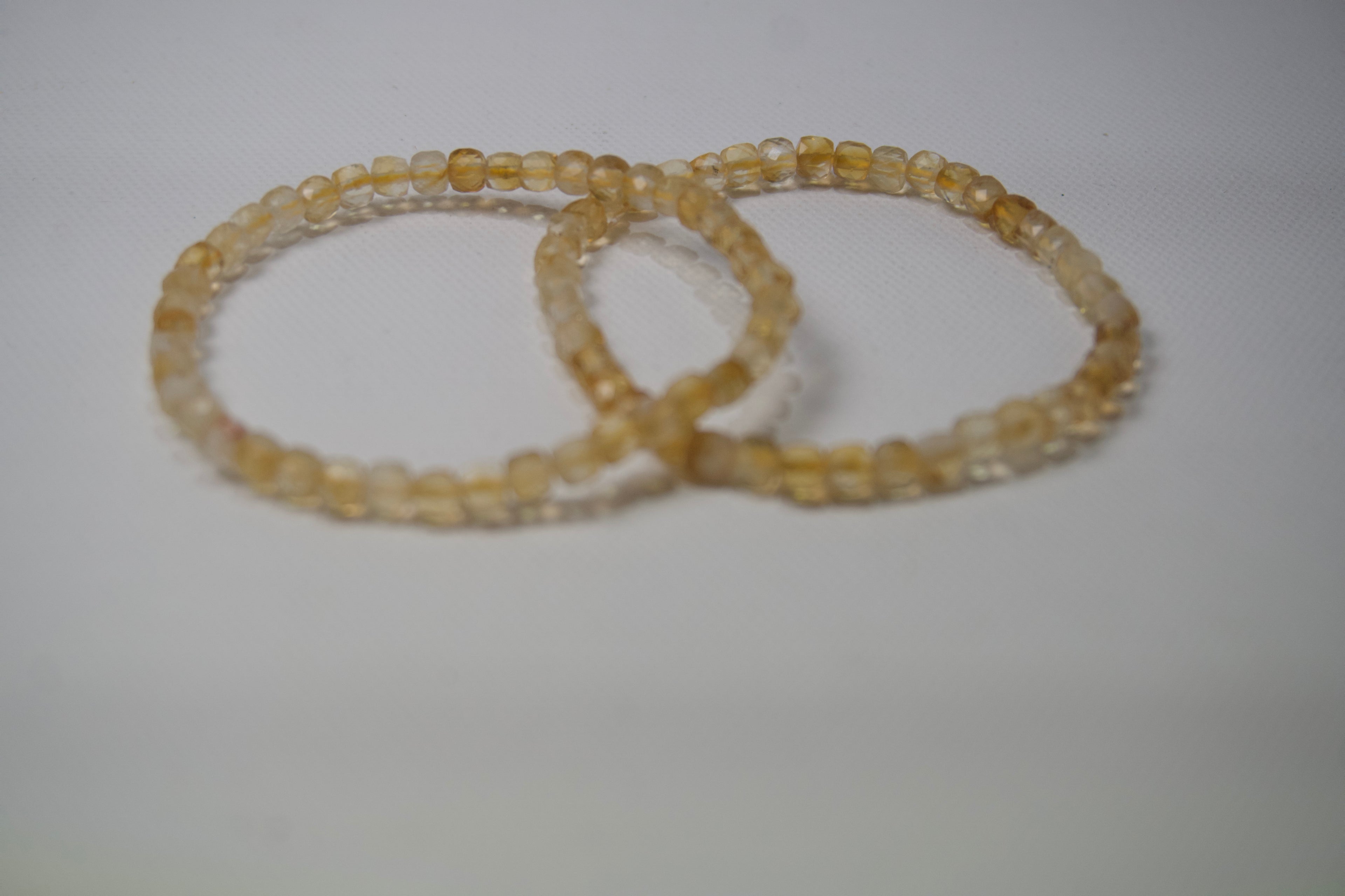 100% Natural Citrine Faceted Gemstone Stretch Bracelet | Handmade Genuine Yellow Crystal Beaded Bracelet