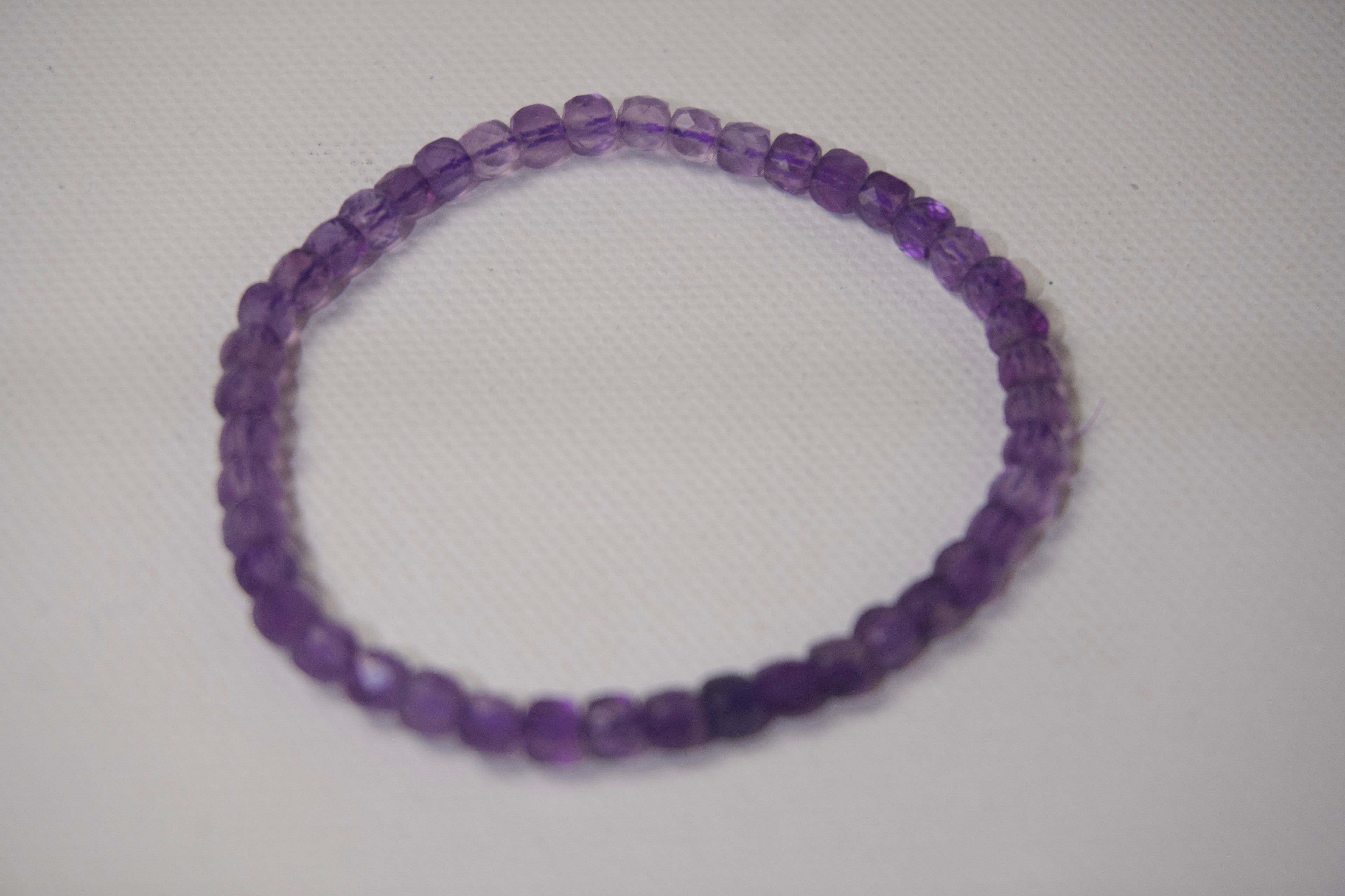100% Natural Amethyst Faceted Beaded Stretch Bracelet | Genuine Purple Gemstone Crystal Bracelet