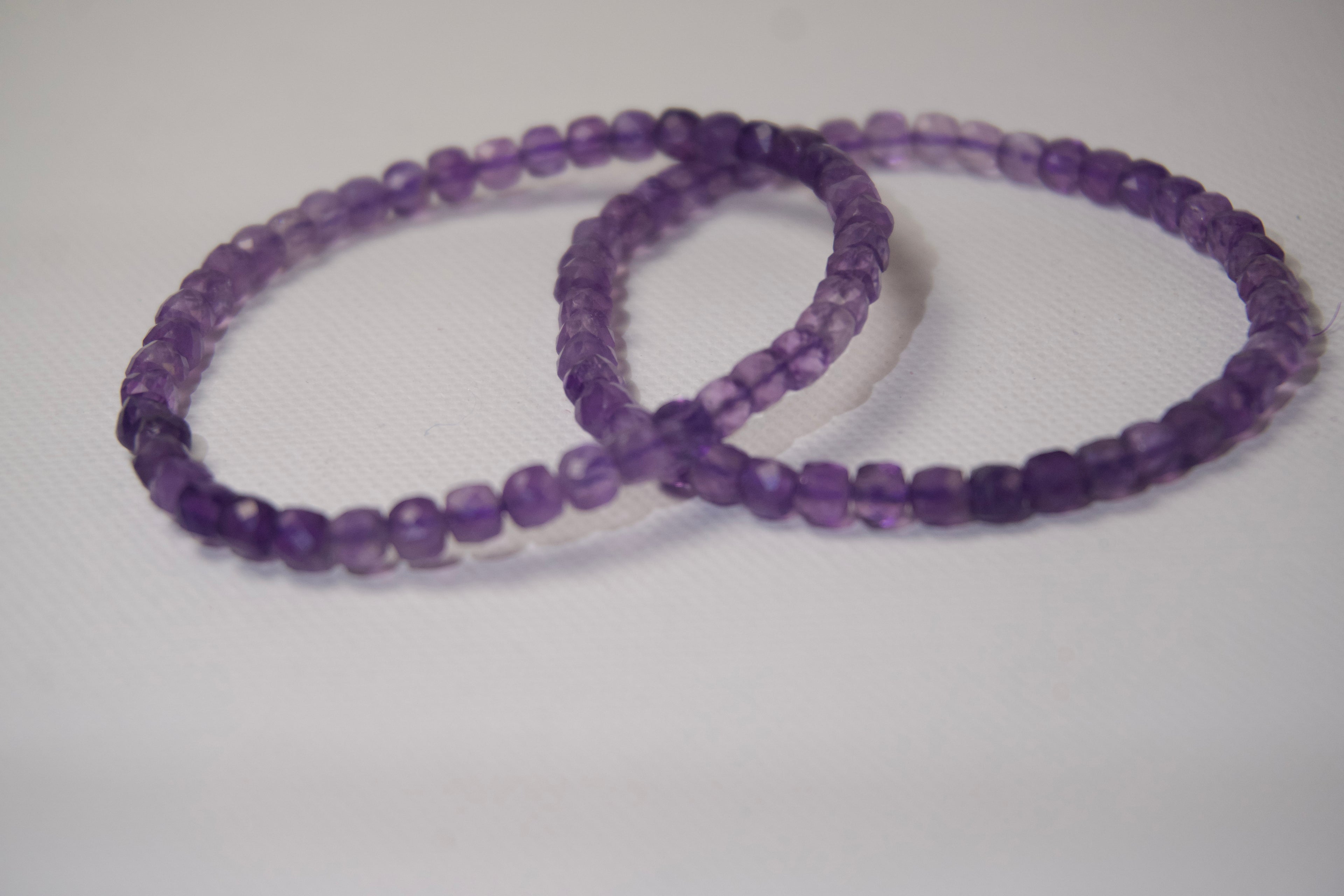 100% Natural Amethyst Faceted Beaded Stretch Bracelet | Genuine Purple Gemstone Crystal Bracelet
