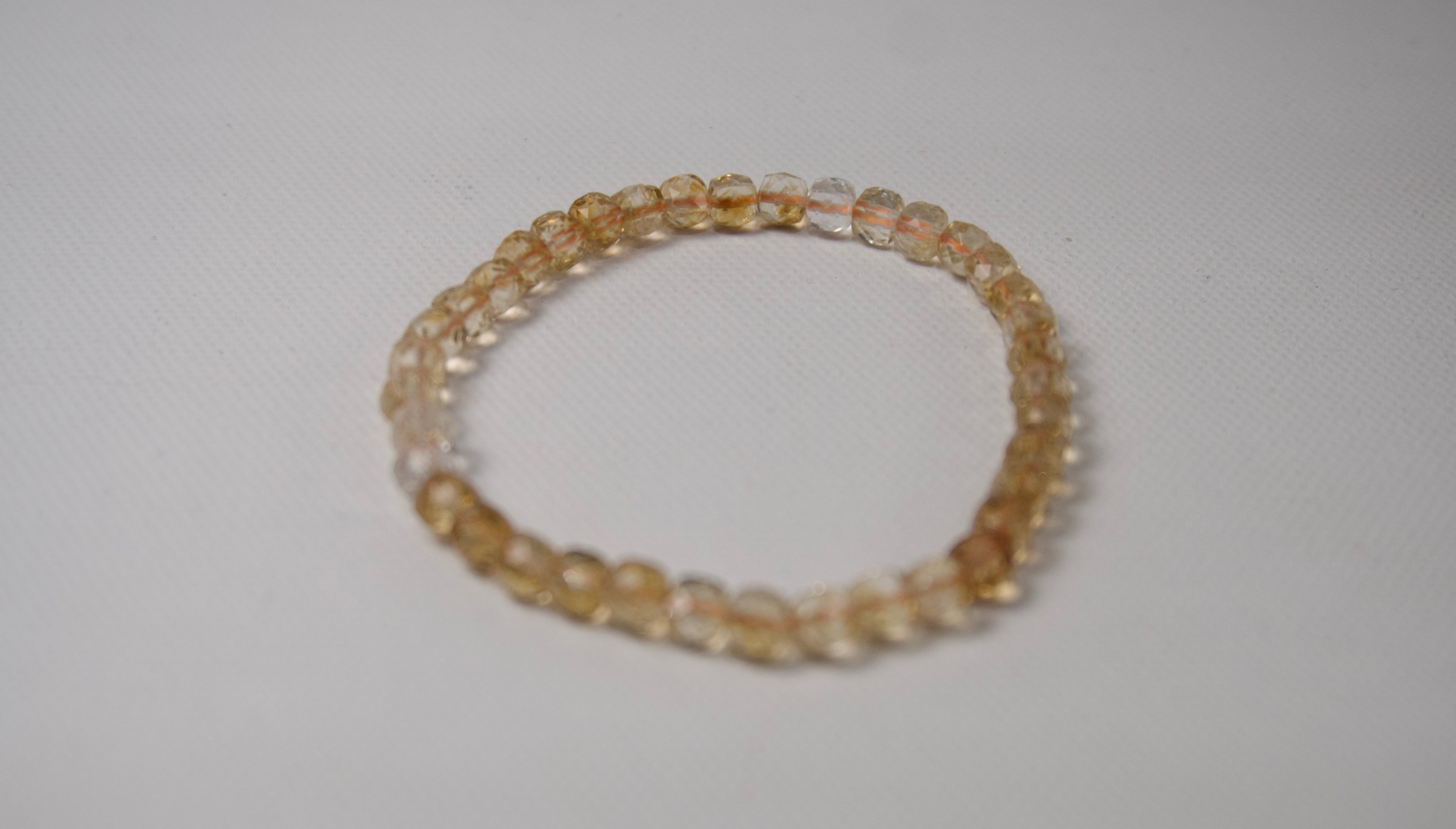 100% Natural Citrine Faceted Beaded Stretch Bracelet | Genuine Yellow Gemstone Crystal Bracelet