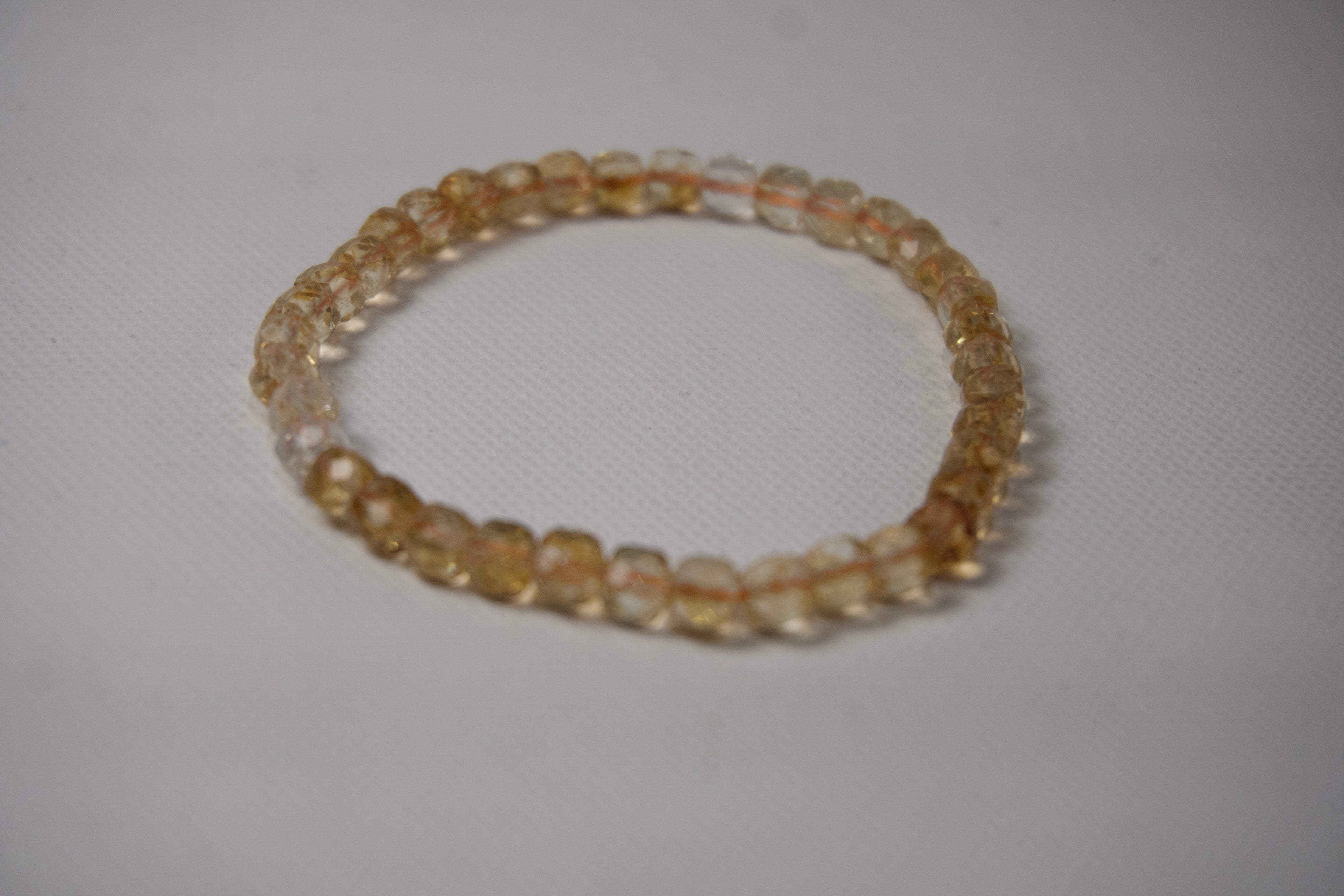 100% Natural Citrine Faceted Beaded Stretch Bracelet | Genuine Yellow Gemstone Crystal Bracelet