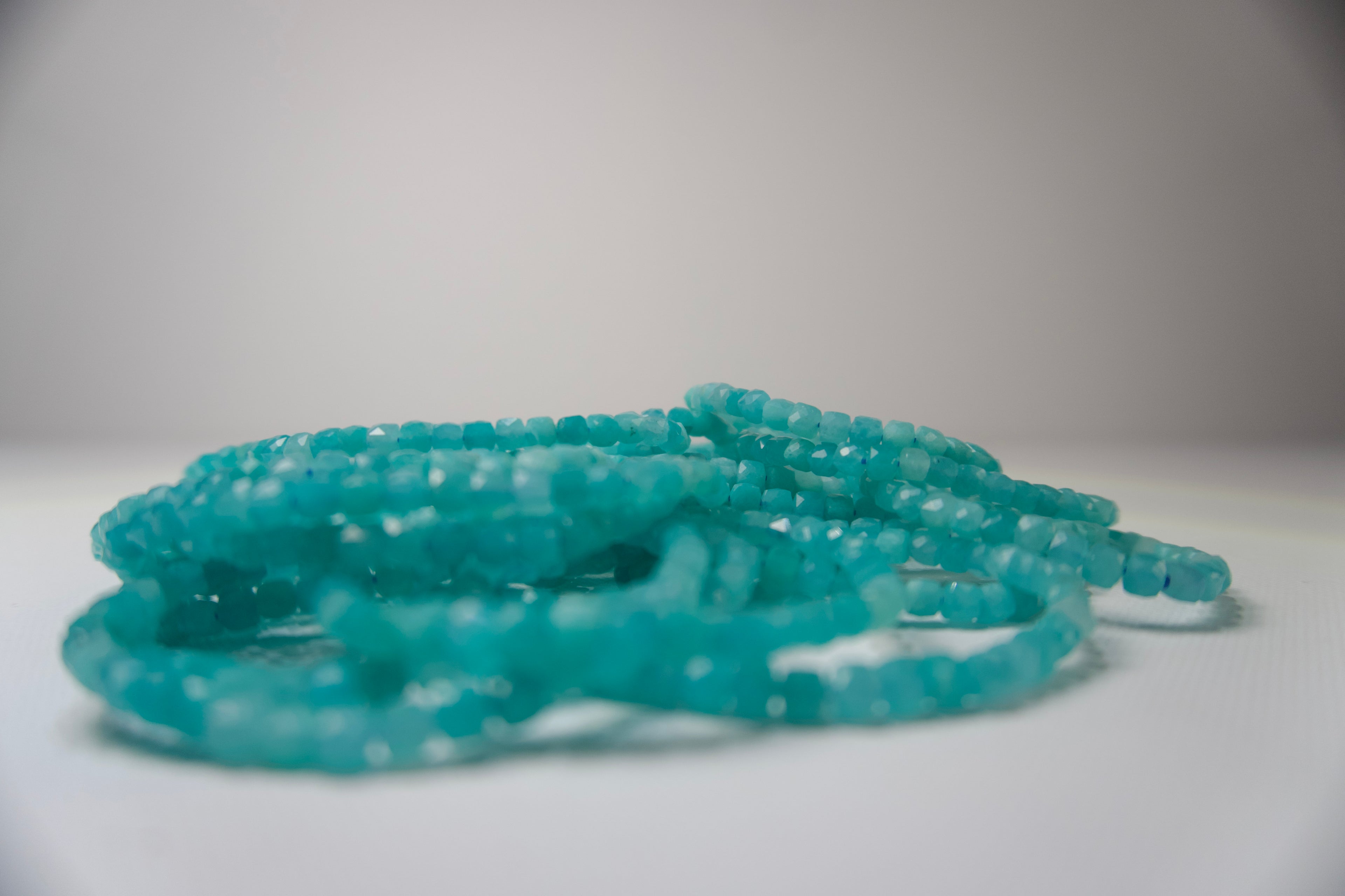 100% Natural Amazonite Faceted Beaded Stretch Bracelet | Genuine Blue-Green Gemstone Crystal Bracelet