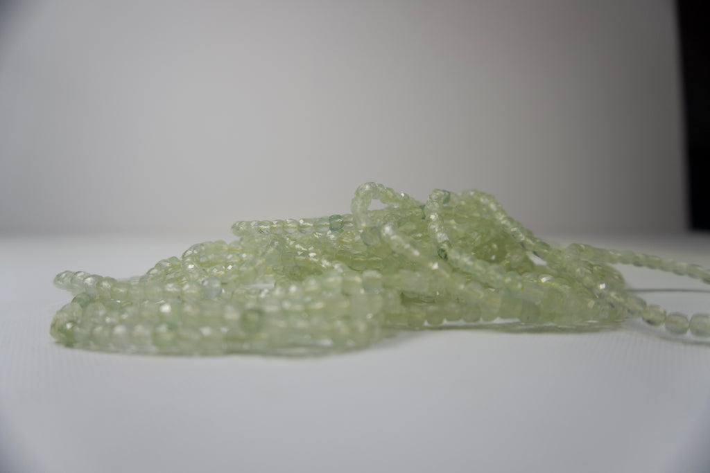 100% Natural Prehnite Faceted Gemstone Stretch Bracelet | Genuine Prehnite Crystal Beaded Bracelet | Handmade Healing Jewelry