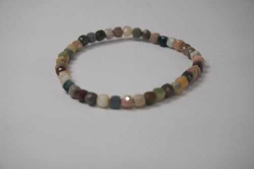 100% Natural Alashan Agate Stone Faceted Stretch Bracelet | Genuine Alashan Rocks Gemstone Beaded Bracelet | Handmade Jewelry