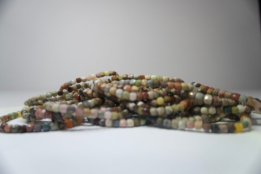 100% Natural Alashan Agate Stone Faceted Stretch Bracelet | Genuine Alashan Rocks Gemstone Beaded Bracelet | Handmade Jewelry