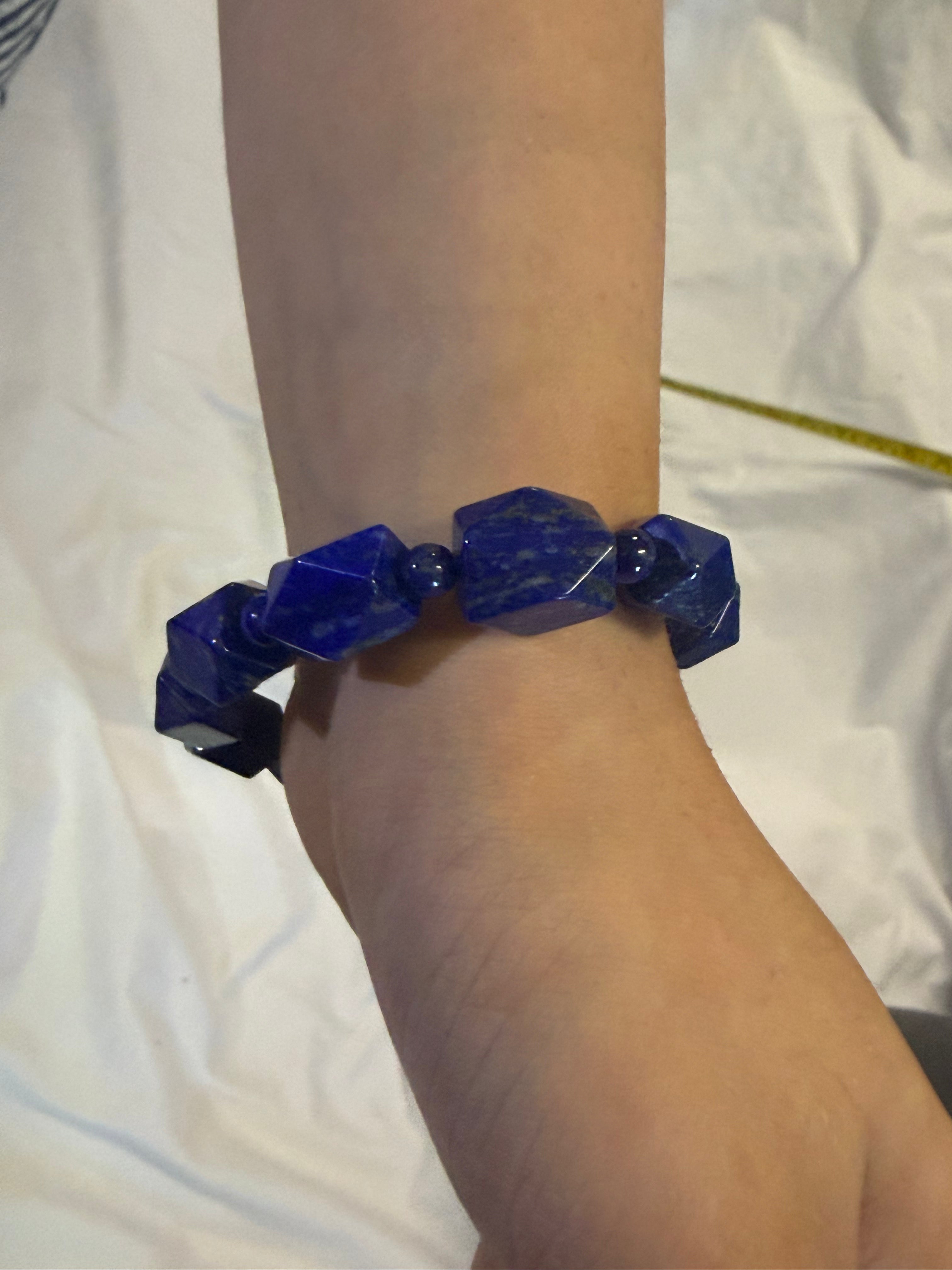 100% Natural Faceted Lapis Lazuli Bracelet