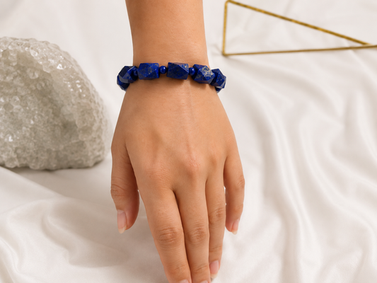 100% Natural Faceted Lapis Lazuli Bracelet