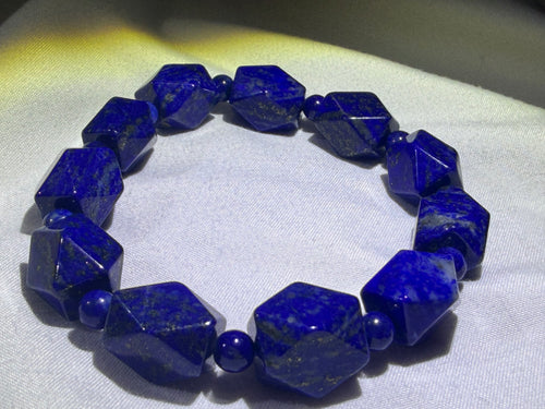 100% Natural Faceted Lapis Lazuli Bracelet