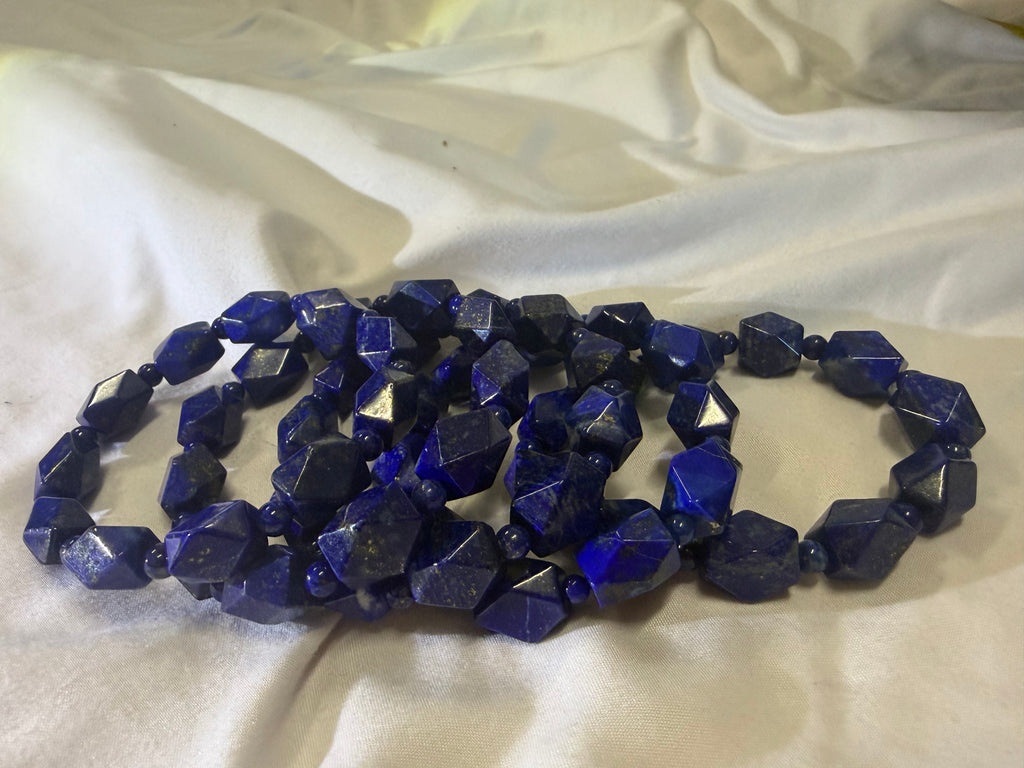 100% Natural Faceted Lapis Lazuli Bracelet