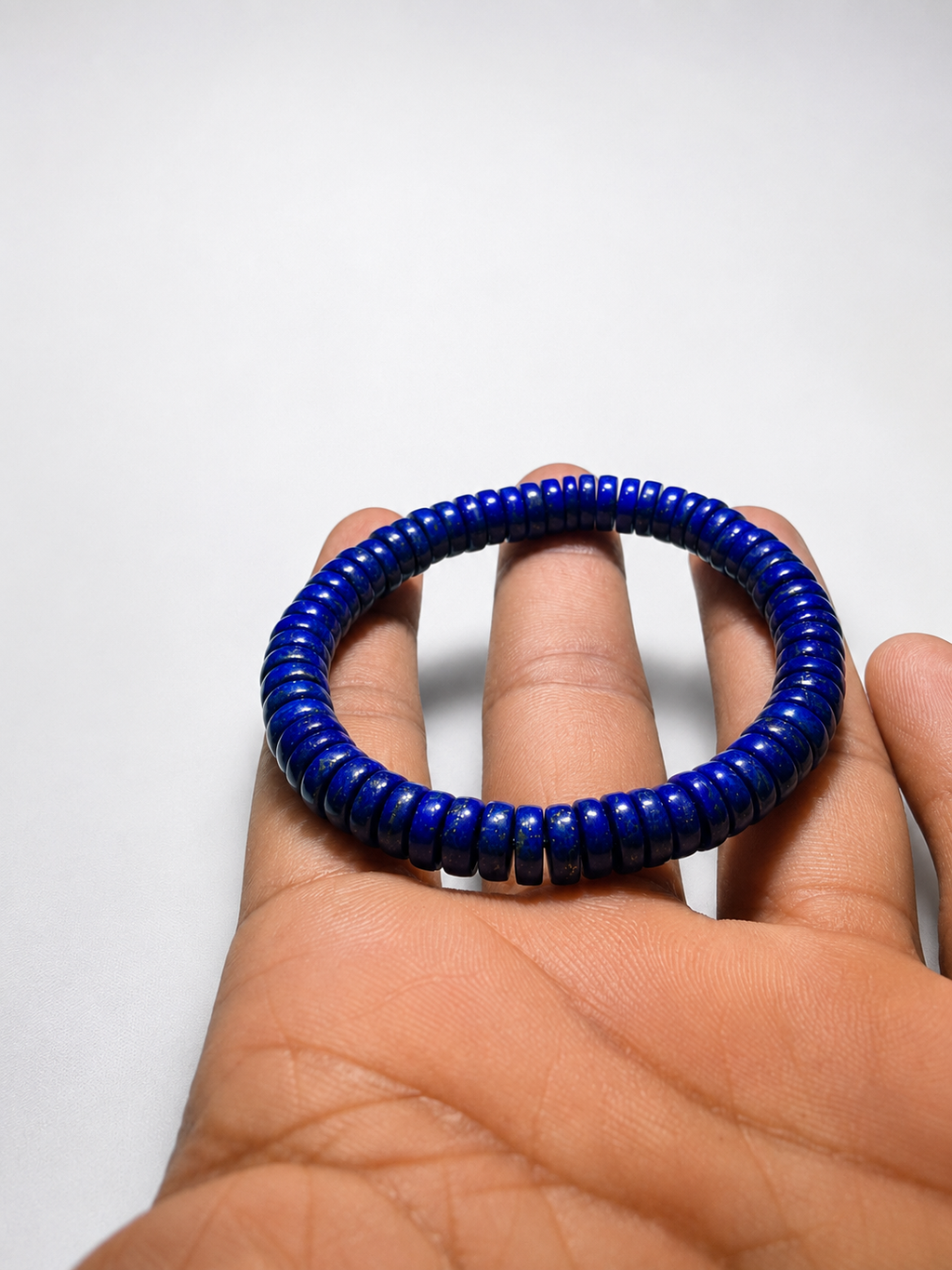 100% Natural Lapis Lazuli Bracelet | Genuine Blue Gemstone Stretch Bracelet