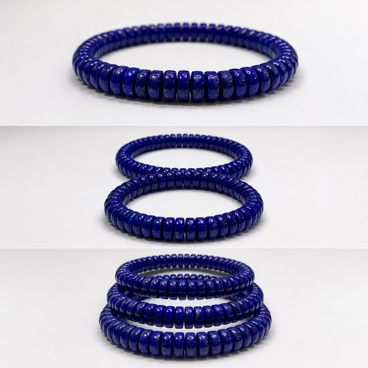 100% Natural Lapis Lazuli Bracelet | Genuine Blue Gemstone Stretch Bracelet